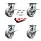 Service Caster 6 Inch V Groove Semi Steel Caster Set with Roller Bearings and Brake/Swivel Lock SCC-35S620-VGR-SLB-BSL-4 - alternate 2